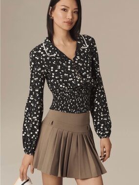 Maeve Smocked Buttondown Top